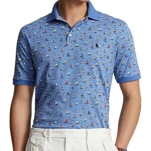 Polo Ralph Lauren Mens Sail Boat Print Polo Shirt Sz: XXL